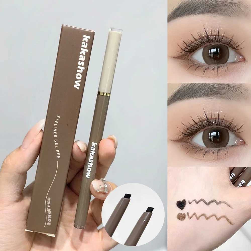 Natural Matte Black Eye Liner Pencil Lying Silkworm Eyeliner Pen Waterproof Lasting Brown Easy Wearing Eyeliner Gel Pen Make Up Y240813