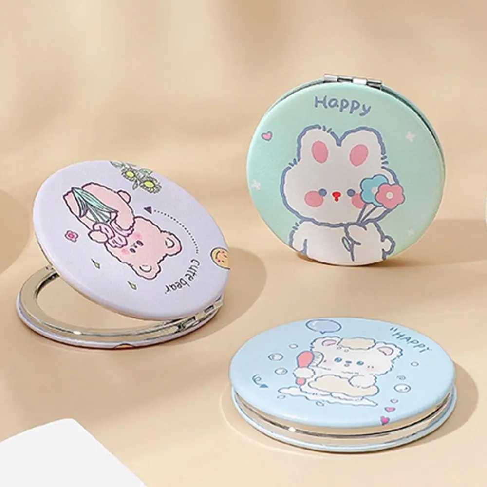 Cartoon Gift Rabbit Bear Travel Mini Beauty Tools Makeup Mirror Compact Pocket Mirror Folding Small Mirror W240813