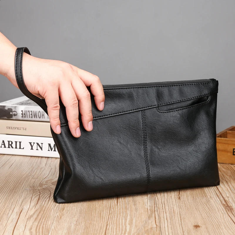 Fashionable Business Mens Day Clutch Bag High Quality PU Leather Money Bag Handbag Casual Mens Cardcase Phone Bag 240812