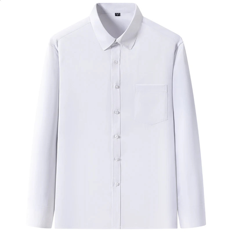 Solid Color Foursided Stretch Long-sleeved Shirt Spring And Autumn Square Collar Business Casual Versatile Men Clothing 240814