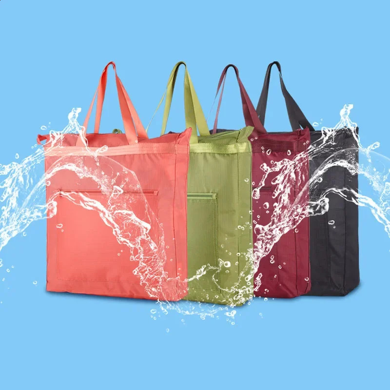 Large Capacity Waterproof Oxford Cloth Reusable Foldable Shopping Bag Tote Shoulder Washable Shopper Storage Handbag 240813
