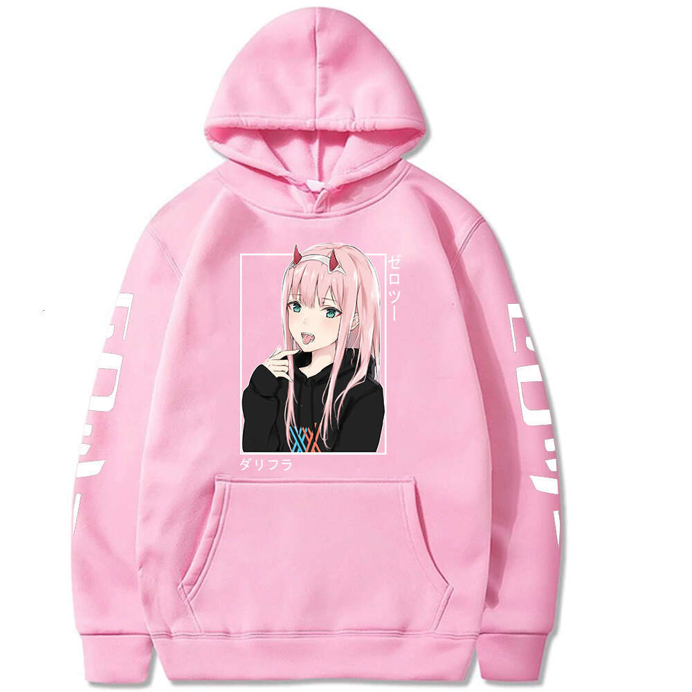 In Darling The Franxx Anime Hooded Zero Two Graphic Print Hoodie Women Pullovers Plus Size Sweatshirt Female Streetwear Clothing