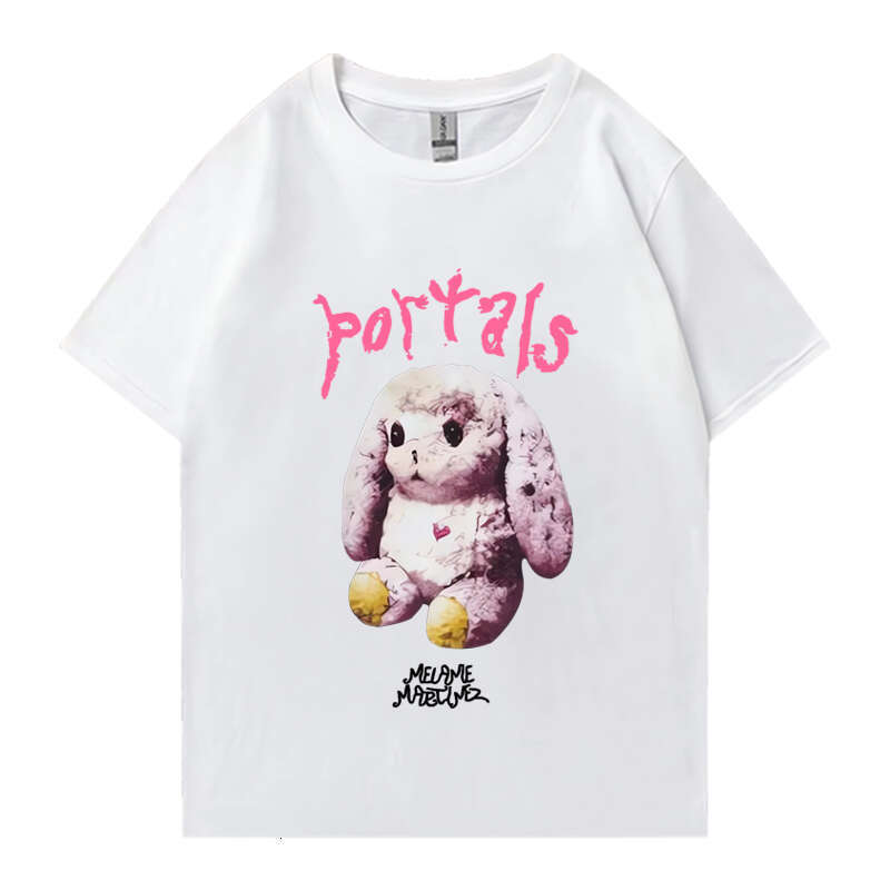 Rabbit Cute Portals Print T-shirt For Oversized Funny Short Sleeve Tees Clothing Women Melanie Martinez Fans Gift T Shirts