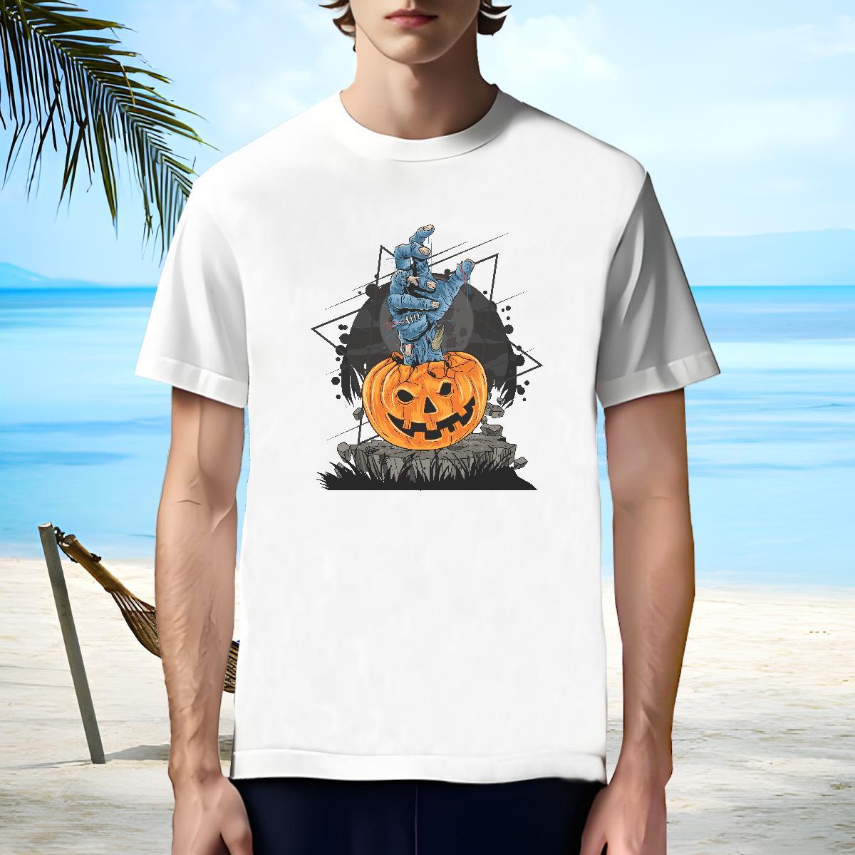 Free Shipping Men T Shirts pumpkin Short Sleeve O-Neck Street Casual Custom Print Oversized 100% Cotton 230g Tshirt for Man Woman 2024 Summer Clothing