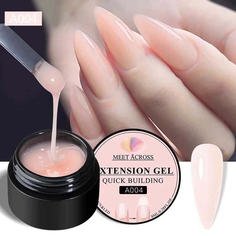 MEET ACROSS 8ML Quick Extension Nail Gel Vernis Nude Milk White Gel Nail Polish UV Semi Permanent Nails Art For Manicure ToolsM240814