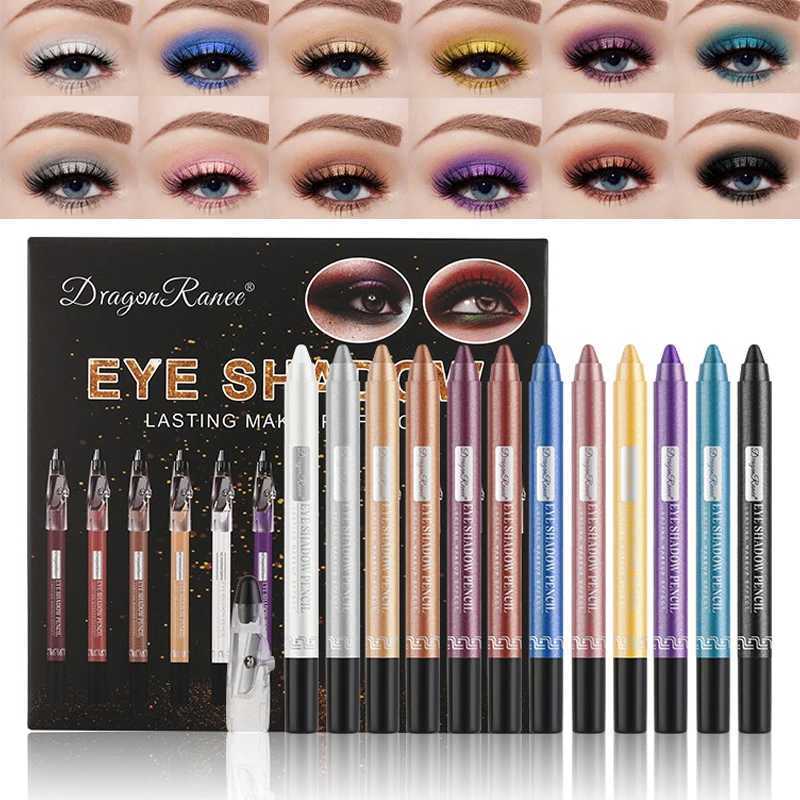 12pcs/set Durable Sweatproof Eyeliner Pencil Eye Shadow Pencil Kit Lasting Eye Liner Pencil Pigment Waterproof Eye Makeup Tools Y240813