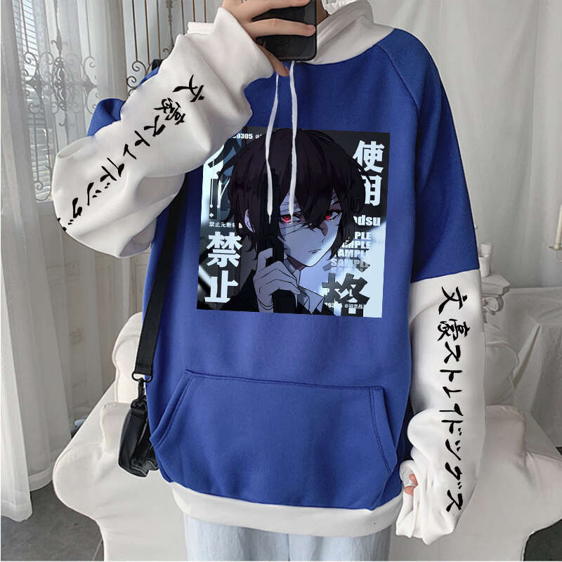 Anime Japanese Bungo Hoodies Haruku Aesthetic Bungou Stray Dogs Osamu Dazai Manga Men Winter Plus Size Sweatshirt u