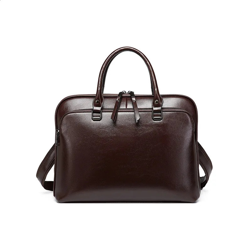 Womens Briefcase with Large Capacity Cowhide Leather and Simple Design Perfect for Commuting and Business Trips 240813