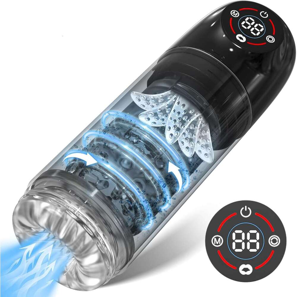 Men's Automatic Male Sex Toy - Male Sex Toy Pump with 6s Vacuum Pump, 7 Rotation and Suction Modes Adult Toy LCD Display Screen Sex Machine Pocke