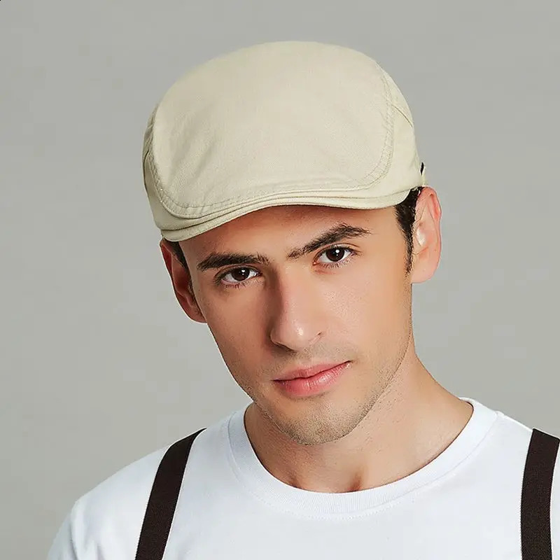 Mens Ivy Hat Fashion Big Head SpringSummer Leisure Beret Pure Cotton s Boys 5560cm 240812