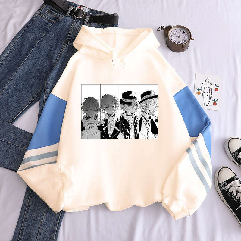 Anime Men's Bungo Stray Dogs Nakahara Chuuya Hoodies Women 90s Vintage Cartoon Shirt Spring Autumn Fleece Plus Size Sweatshirts