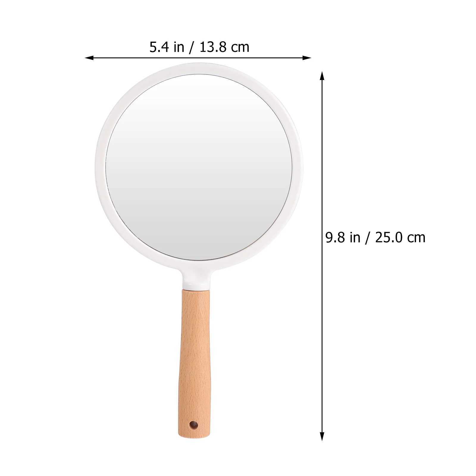 Handle Mirror Dressing Table Portable Makeup Wood European Style Womens Salon W240813