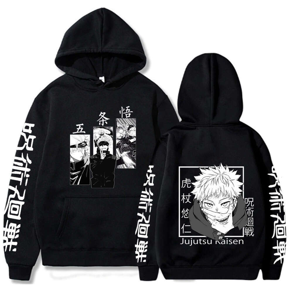Jujutsu Anime Kaisen Hoodies Men Satoru Gojo Print Sweatshirt Autumn Winter Haruku Hoody Hooded Streetwear Plus Size Hoodie