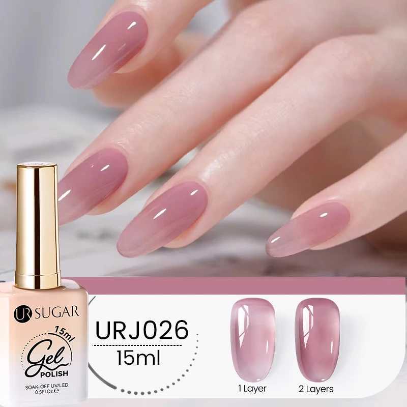UR SUGAR 15ml Crystal Jelly Nude Pink Purple Gel Nail Polish Transparent Semi-permanent UV Gel Nail Art Soak Off Gel VarnishM240814