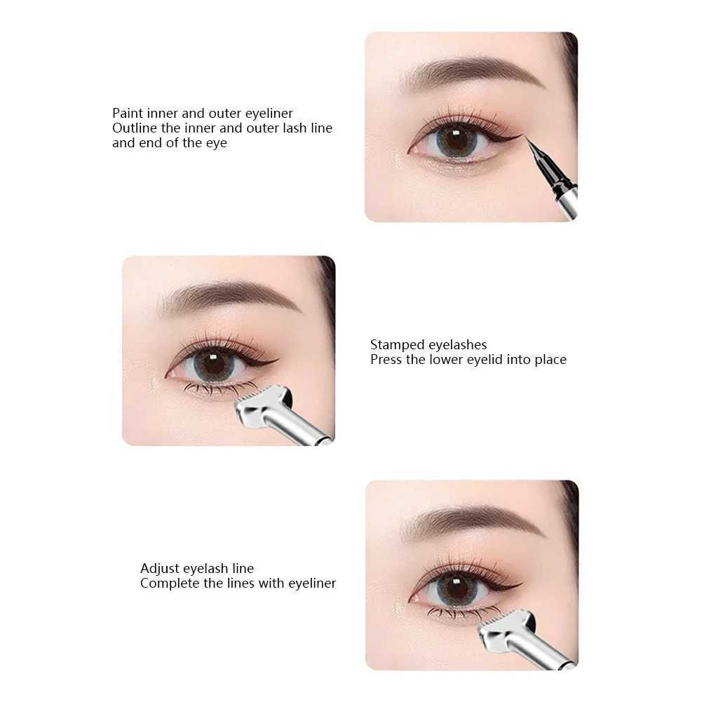 2 In 1 Lower Eyelashes Stamp Makeup Professionnelle Seal Eyeliner Pen Waterproof And Sweat Proof Eye Liner Y240813