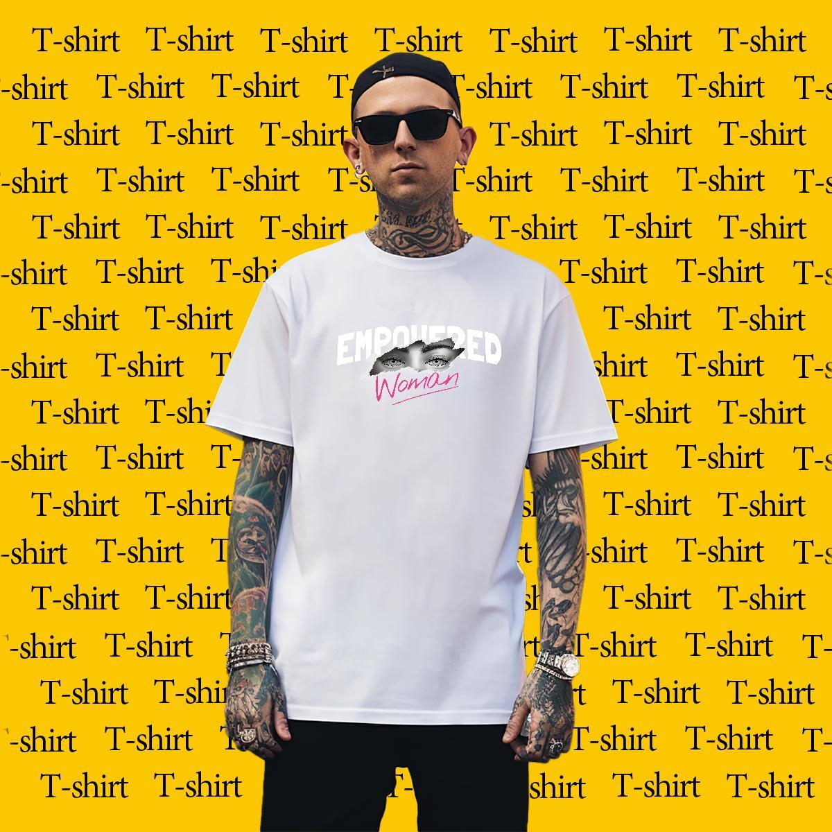 T-Shirts 230g Pure Cotton eyes Daily Outfit Breathable Short Sleeve DIY Anime Couples T Shirts Classic Cool Clothes