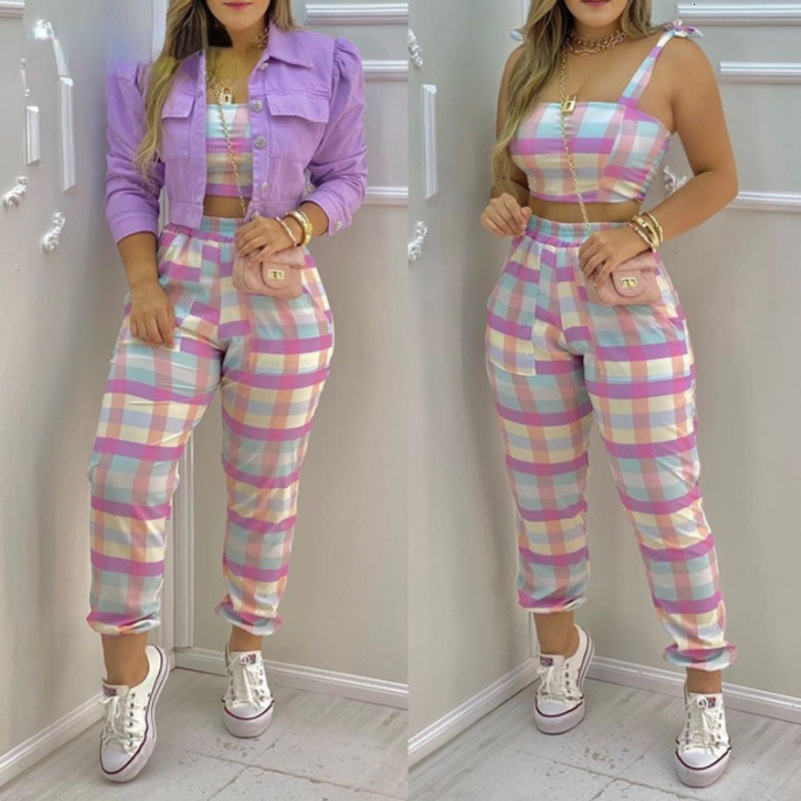 Female Short Sleeve 2pcs Outfit Summer Fashion Sexy Printed Boho Crop Top High Waist Pants Suit Women Two Piece Set 240813