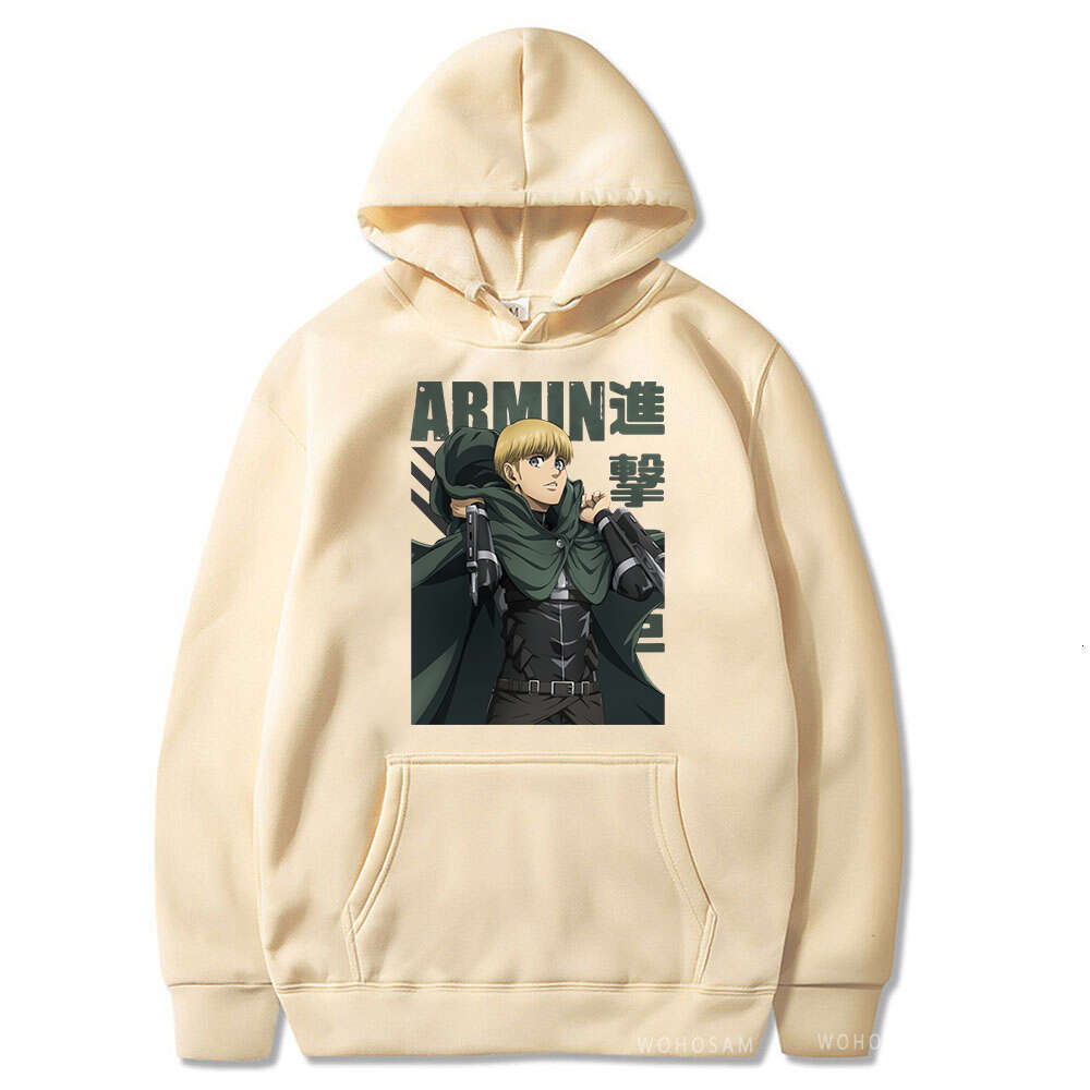Attack Anime On Titan Men Women Hoodies Armin Arlert Graphic Printed Hooded Plus Size Sweatshirt Haruku Patchwork Streetwear