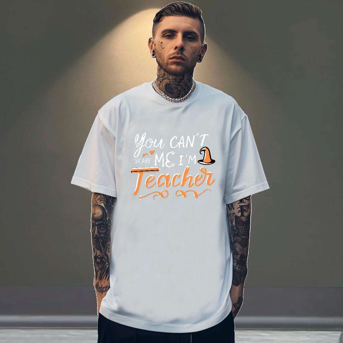 Classic Mens Tshirts Sport 230g Pure Cotton White Plus Size Crew Neck letter T-Shirts Casual New Tees