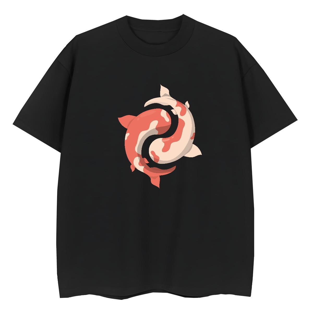 High Quality T-Shirts for Men fish Breathable Short Sleeve Street Wear Black Oversized 230g 100% Cotton Tshirts Designer Tops