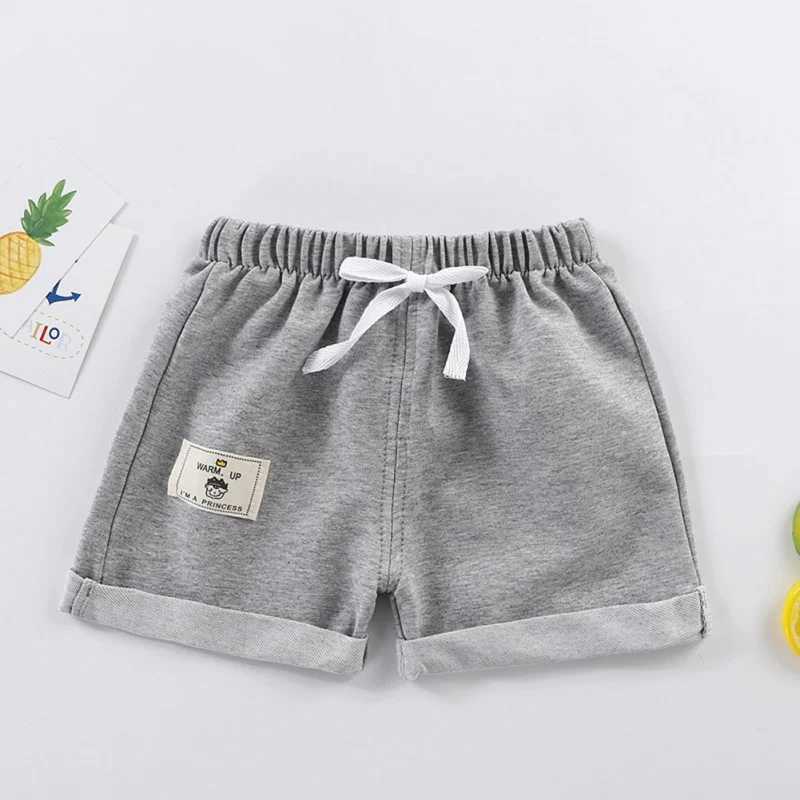 1-5T Summer Childrens Sports Shorts Solid Color Cotton Shorts Childrens Shorts Elastic Waist Girls Shorts W240813