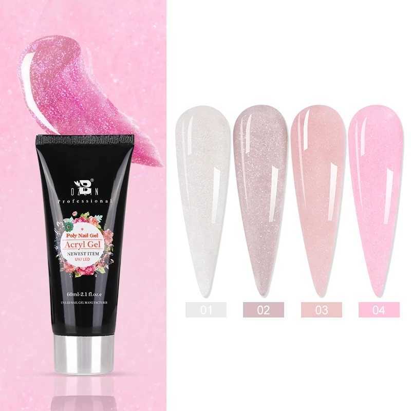 BOZLIN 60ML Poly Nail Gel Semi Permanent Acrylic Glitter Extension Crystal Nail Art Fast Builder Hybrid Varnish Soak Off UV GelM240814