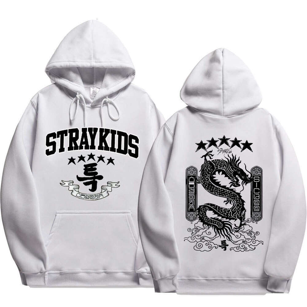 Star 5 Dragon Hoodies Women Men Autumn Winter Kpop Popular Korean Style Streetwear Thick Fleece Long Sleeves Soft Sweatshirts