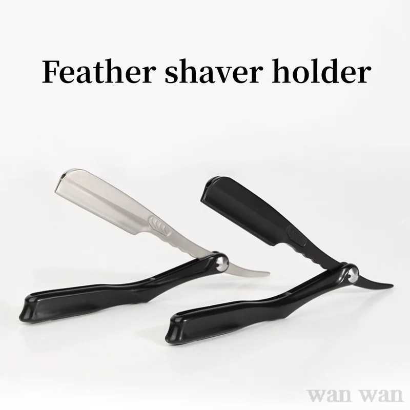 Zinc Alloy Shaver Holder ABS Handle Manual Folding Razor Japanese Feather Blade Beard Trimmer Barber Shop Beard Trimming ToolsM240814
