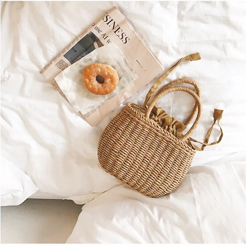 Straw Bags for Women 2023 Summer HandWoven Rattan Bag Handmade Woven Purse Wicker Beach Bohemia Bali Handbag bolsos mimbre 240813ZYl