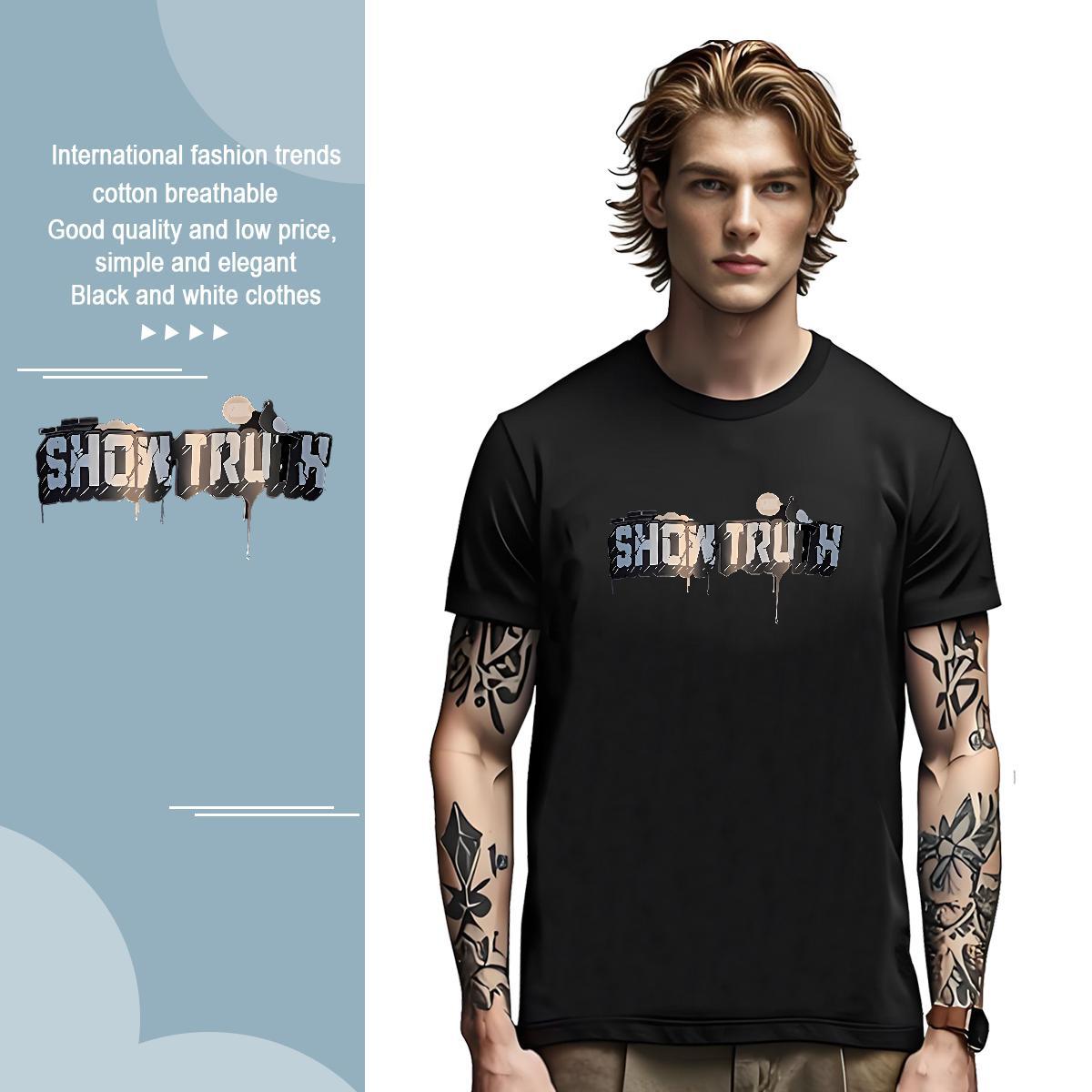 High Quality letter T Shirts Men Hip Hop Tshirts 230g 100% Cotton New Designer Pure Cotton Anime Tee Shirt
