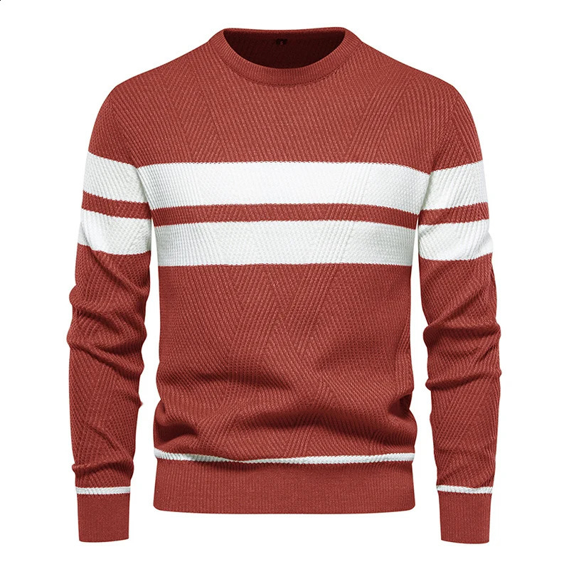 Autumn Winter Y2K Fashion Korean Harajuku Sweaters Men Knitting Tops Long Sleeve Male Clothes Patchwork Pullover Casual Knitwear 240821