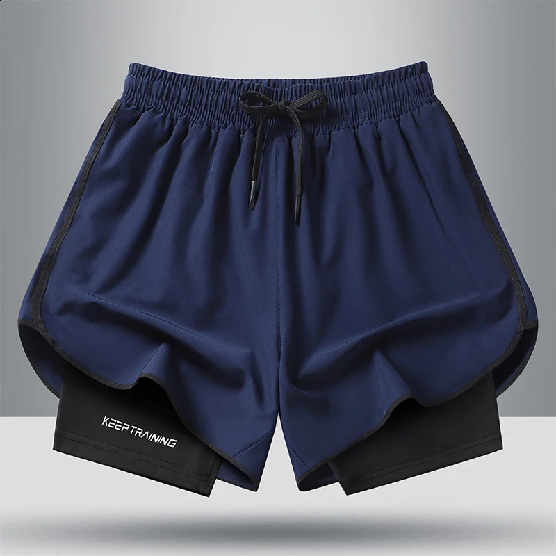 Unisex 2In1 Running Shorts Mens Summer Quick Drying Breathable Active Training Exercise Jogging Cycling Loosefit 24