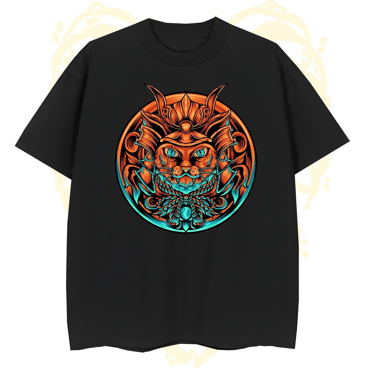 Soft Mens T Shirts cat Round Neck Short Sleeve Street Wear Custom Print Oversized 230g Cotton Couples T Shirts Wholesale Tops Tees