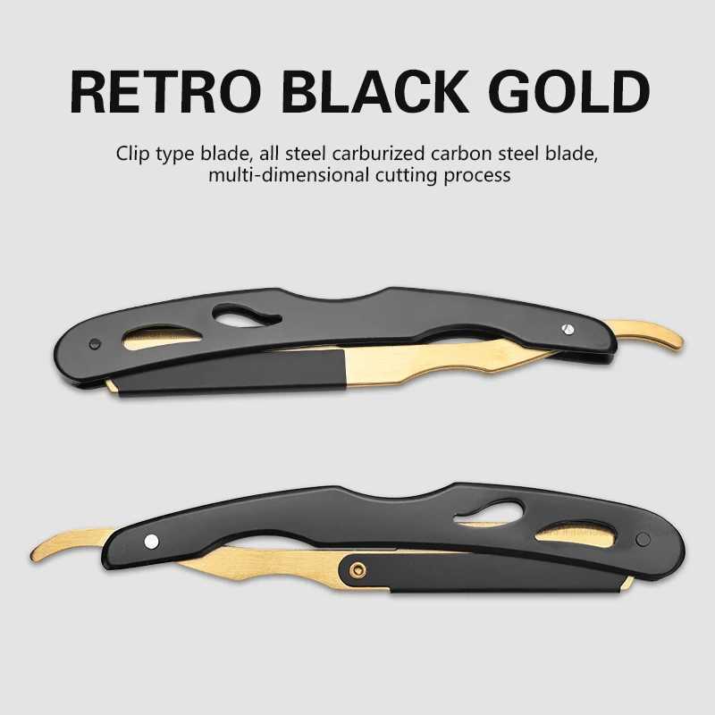 Barbertop Shaving Straight Razor Classic Manual Barber Razors Folding Knife Men Stainless Steel Hairdresser Tool NEWM240814