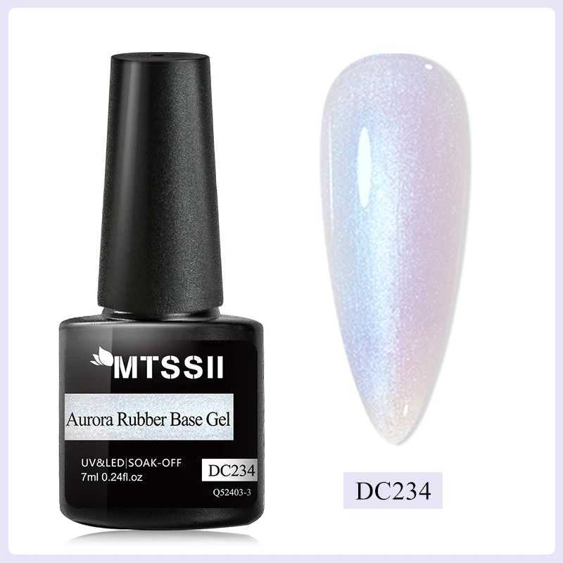 Mtssii 7ml Auroras Pearl Shell Rubber Base Gel 3D Thread Shell Gel White Gold Semi Permanent Soak Off UV LED Nails Art VernisM240814