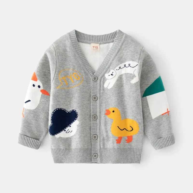 2-8T baby boys and girls winter clothing cute baby sweaters cardigans woolen sweaters knitted animal prints baby knitted jackets W240813