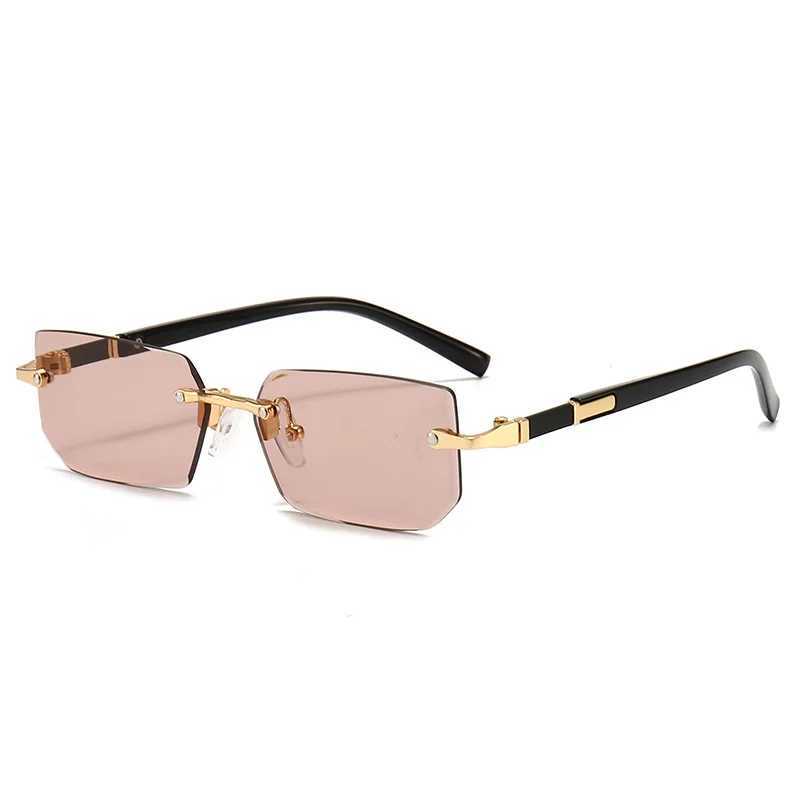 Fashionable Riml Sunglasses for Men and Women Popular Framel Sunglasses for Men and Women Classic Small Square Summer Travel Shadow W241228