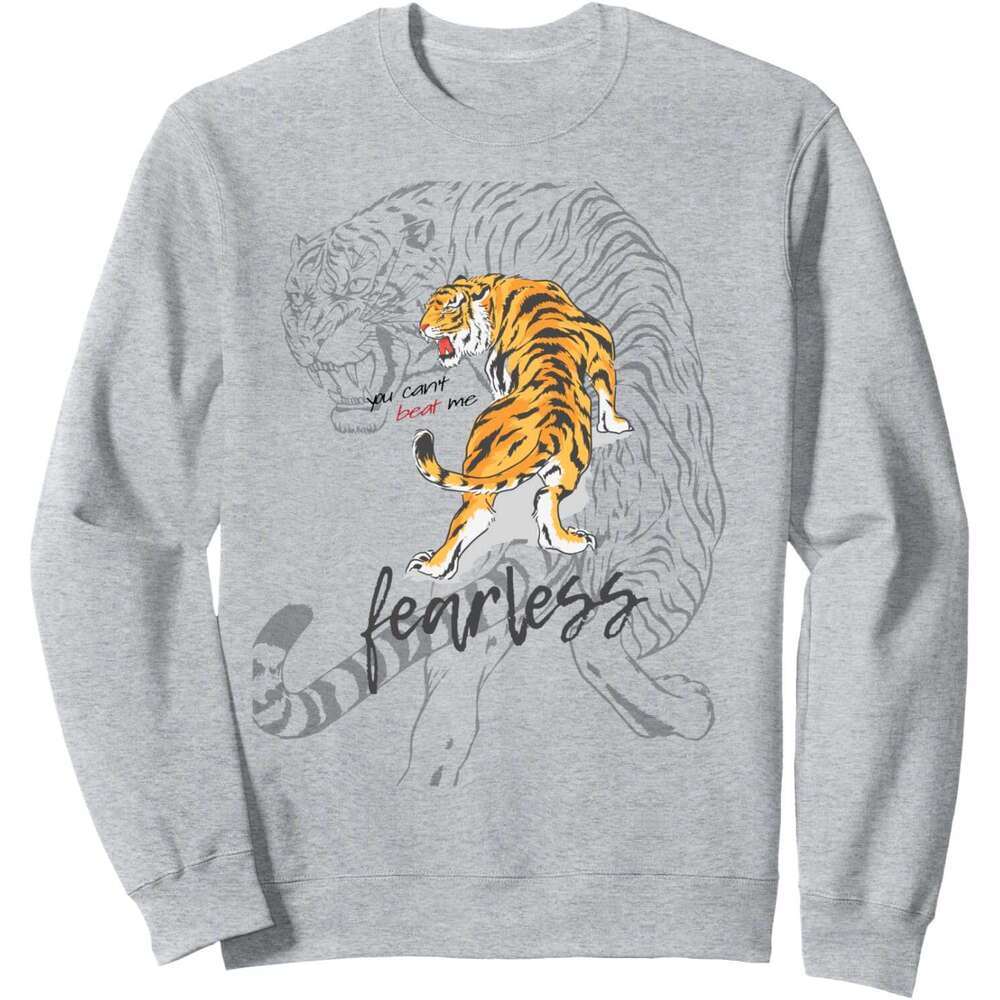 Long Sleeve Shirts for Men sweatshirt Yout Beat Me Fearless Style Tokyo Asia Japanese Tiger Sweatshirt Tee Streetwear Casual tops clothes
