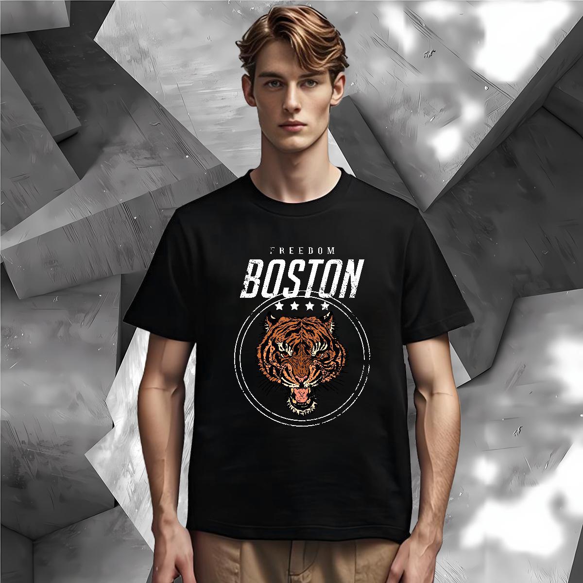 T Shirt For Man 100% Cotton 230g tiger Hip Hop Breathable Crew Neck Custom Printing Tshirts Free Shipping Designer Tops Shirt