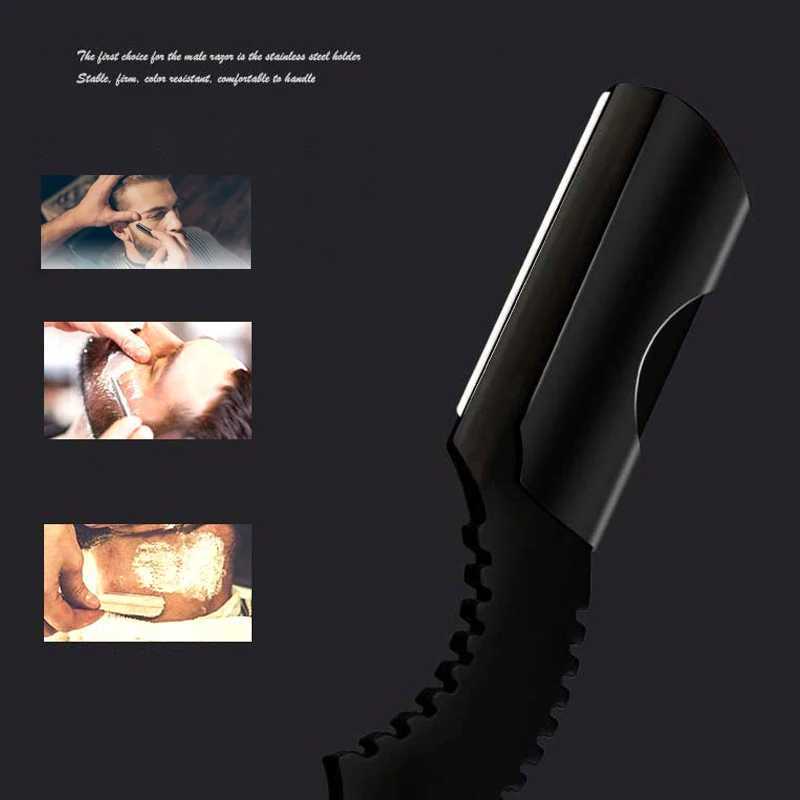 Manual Straight Razor Side Shaver Holder Beard and Facial Epilator Shaver Holder with Stainless Steel Hairdresser RazorM240814