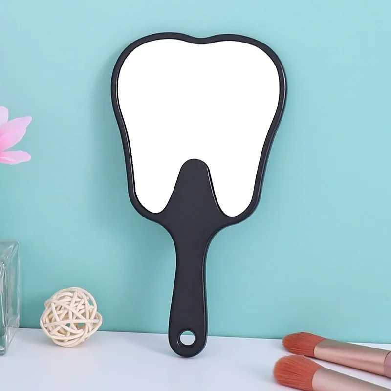 Teeth shape handheld mirror cute makeup mirror handheld dental mirror high-definition makeup mirror W240813