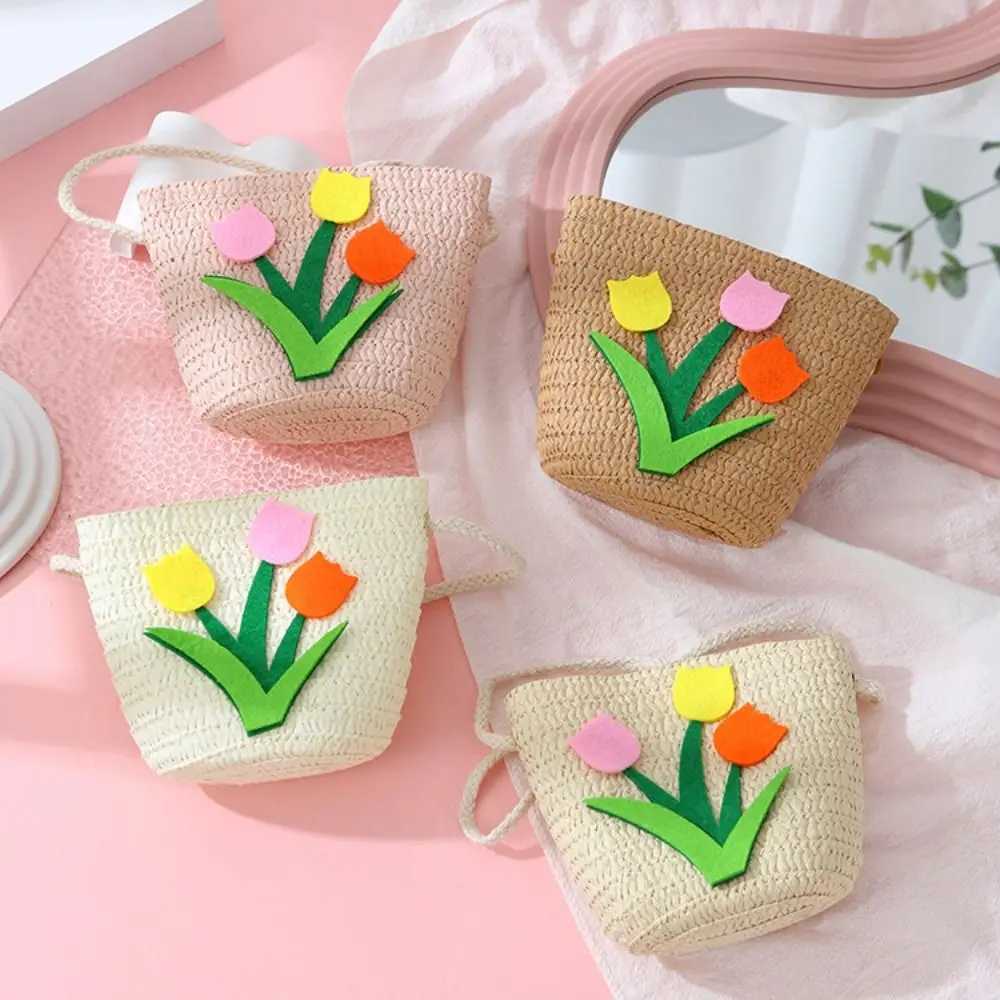 Cute grass cross bag flower shoulder bag handbag for girls and children W240813