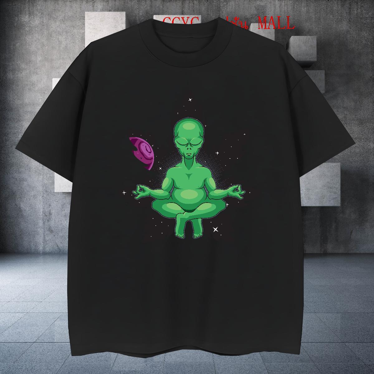 Loose Tshirts Spring Summer 230g Pure Cotton Custom Print Oversized Breathable Crew Neck ET T shirt Brand Tee Shirt