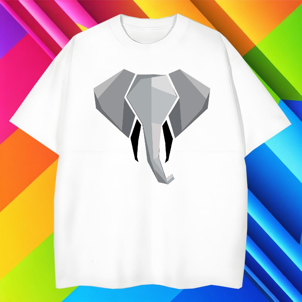 Classic Men T Shirts Elephant O Neck Short Sleeves Home Outdoor DIY Anime 230g Cotton Men Tshirts 2024 Summer Tops Shirt