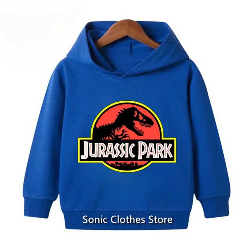 Jurassic Park Dinosaur Hoodie Kids Sweater Boys Girls Hoodie Suit Pullover Long Sleeve Spring and Autumn New Popular Anime MovieY240814