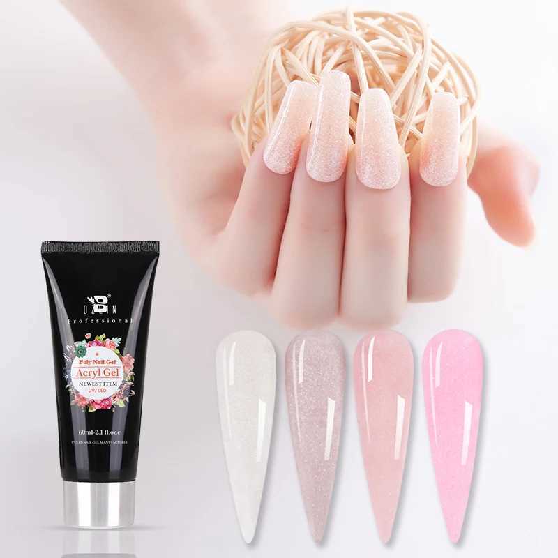 BOZLIN 60ML Poly Nail Gel Semi Permanent Acrylic Glitter Extension Crystal Nail Art Fast Builder Hybrid Varnish Soak Off UV GelM240814