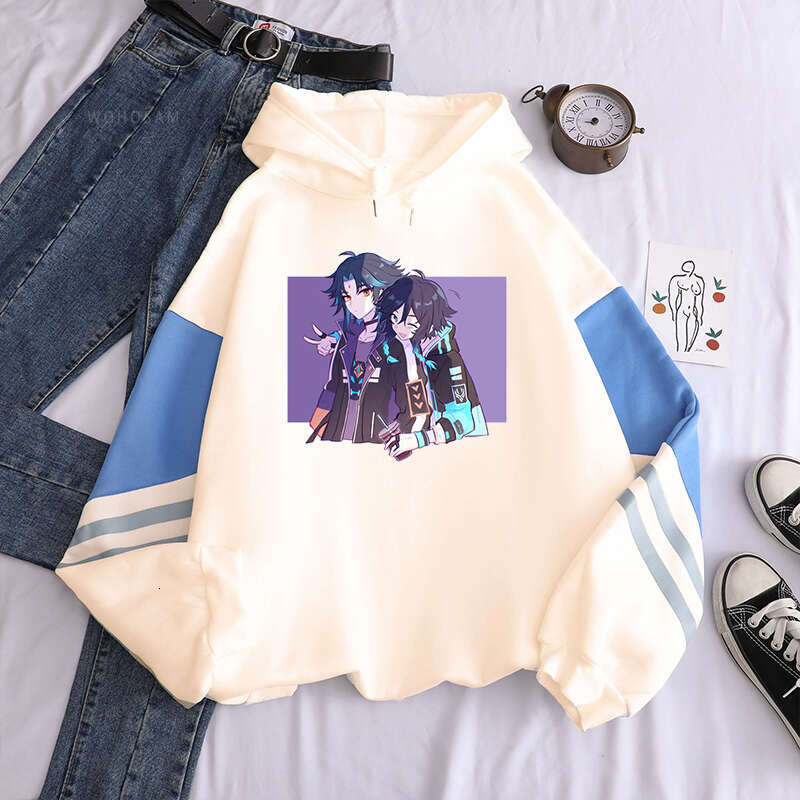 Anime Game Genshin Impact Hoodies Haruku Xiao Zhong Li Kawaii Poster Cartoon Women Men Unisex Plus Size Long Sleeve Sweatshirt