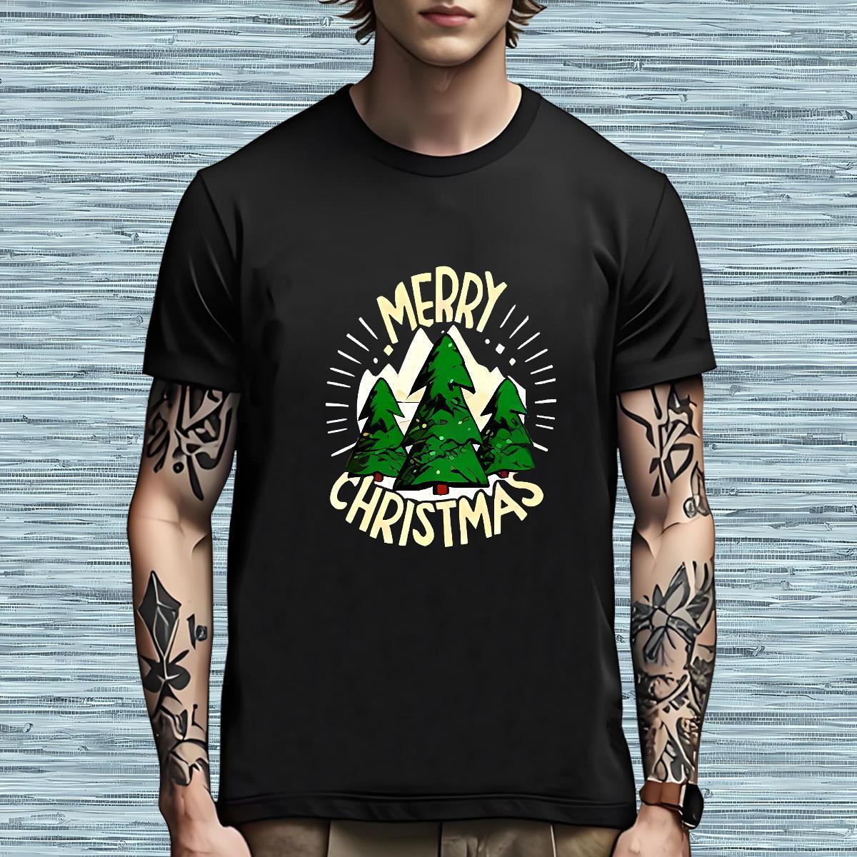 Soft T shirt Christmas Breathable Short Sleeve Hip Hop Street DIY Logo Oversized 100% Cotton 230g Men Tops Tees Customized Tee Shirt