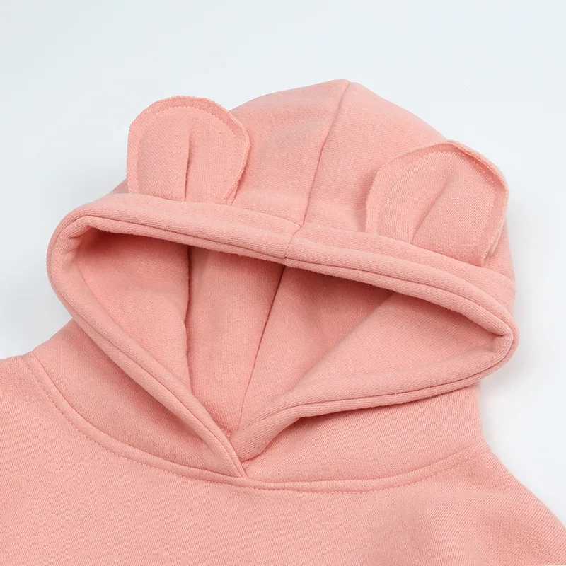 0-4T Kids Clothes Girls Hoodies Sweatshirts Baby Boy Autumn Winter Fleece Ear Tracksuit Hoody Top Pullover Childrens ClothingY240814