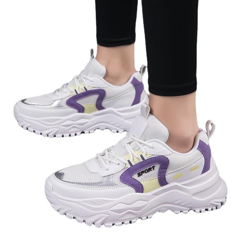 Ddmyoutdoor Autumn New Korean Edition INS Dad Student Running Sports Female Versatile Little White Shoes Outdoor
